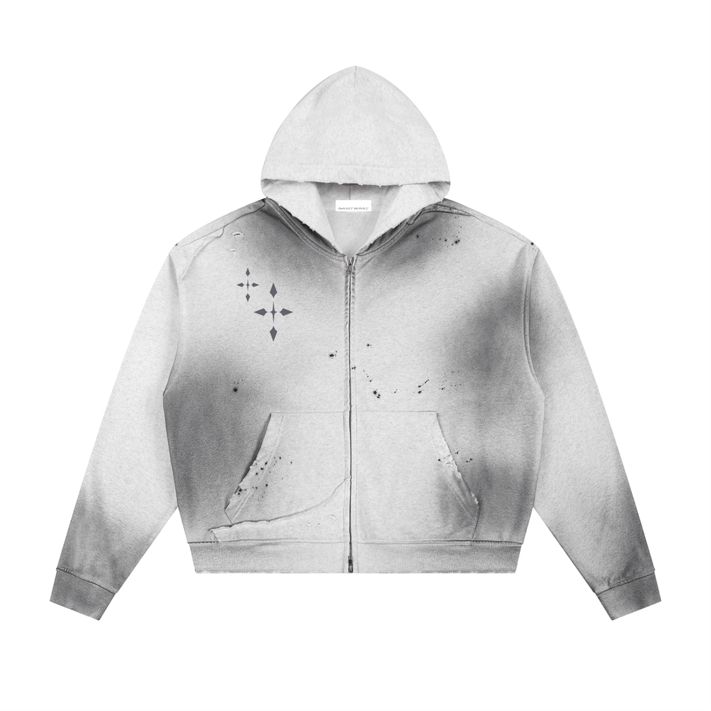 厄除 Yakuyoke - Damage Zip Hoodie