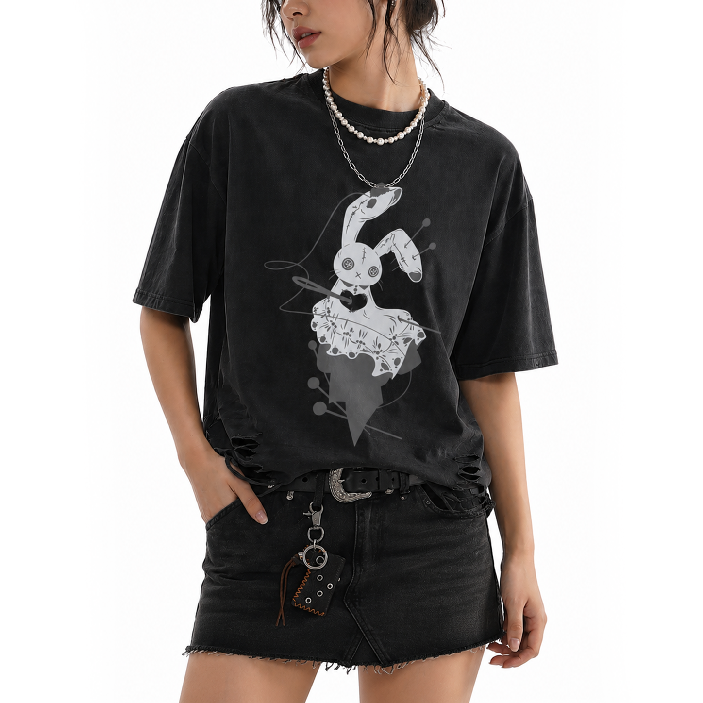 人形 Ningyou - Distressed Boxy Top