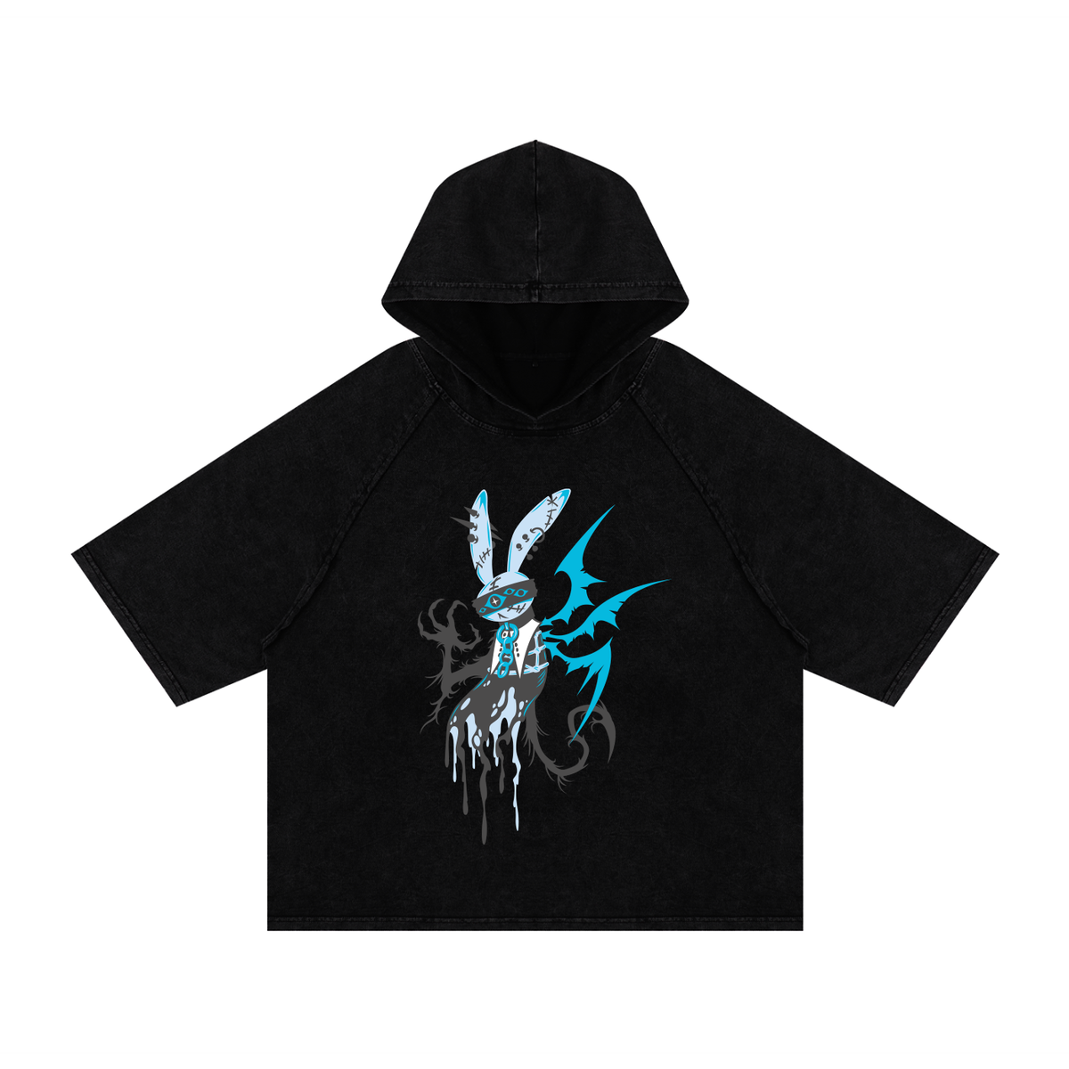 堕天使 Datenshi - Washed Hooded T-Shirt