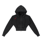 善悪 Zenaku - Washed Cropped Hoodie