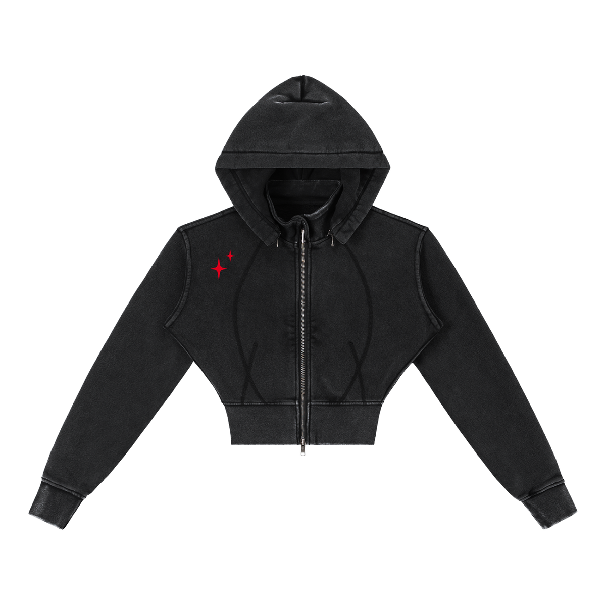 善悪 Zenaku - Washed Cropped Hoodie
