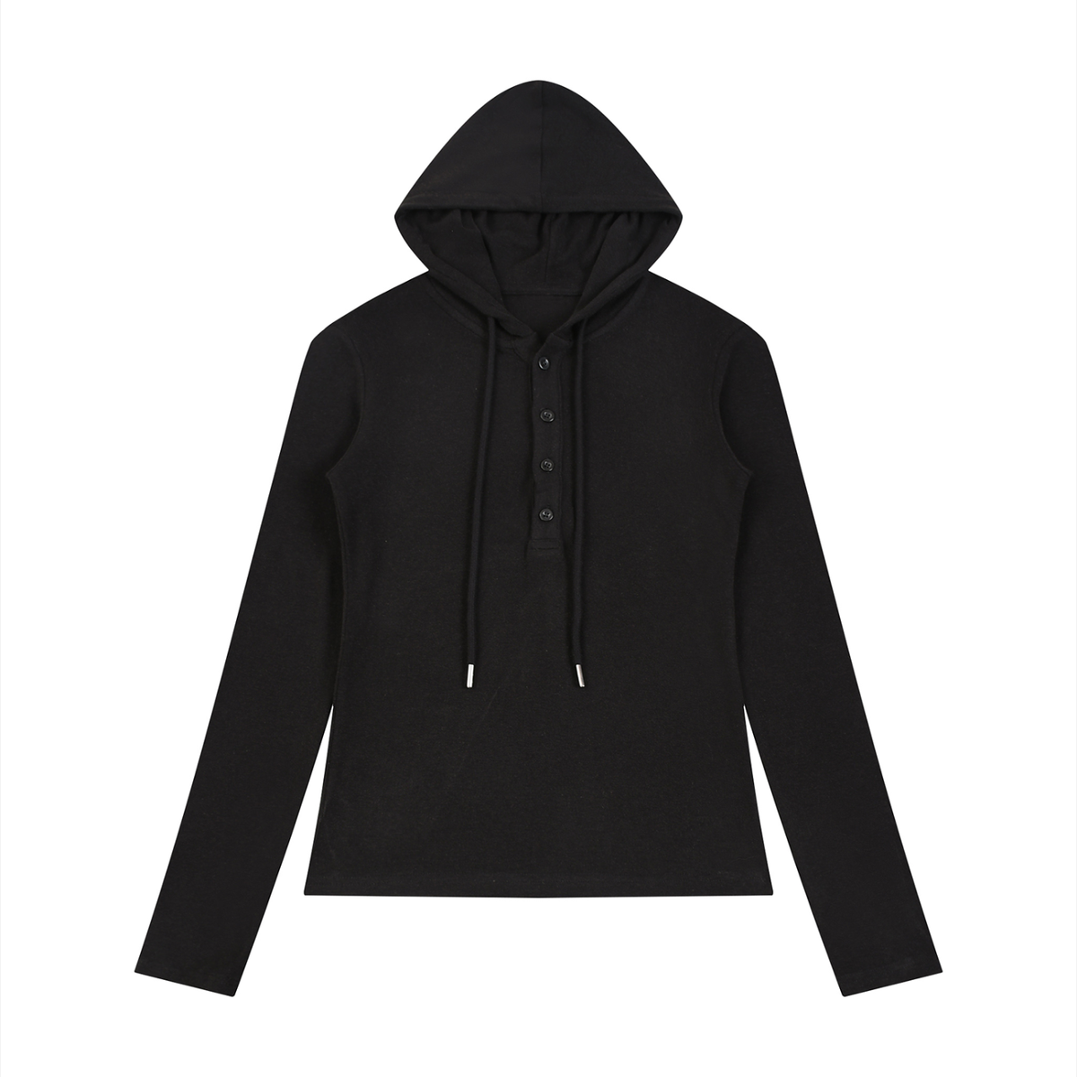 刺さる Sasaru - Half-Button Hoodie Top