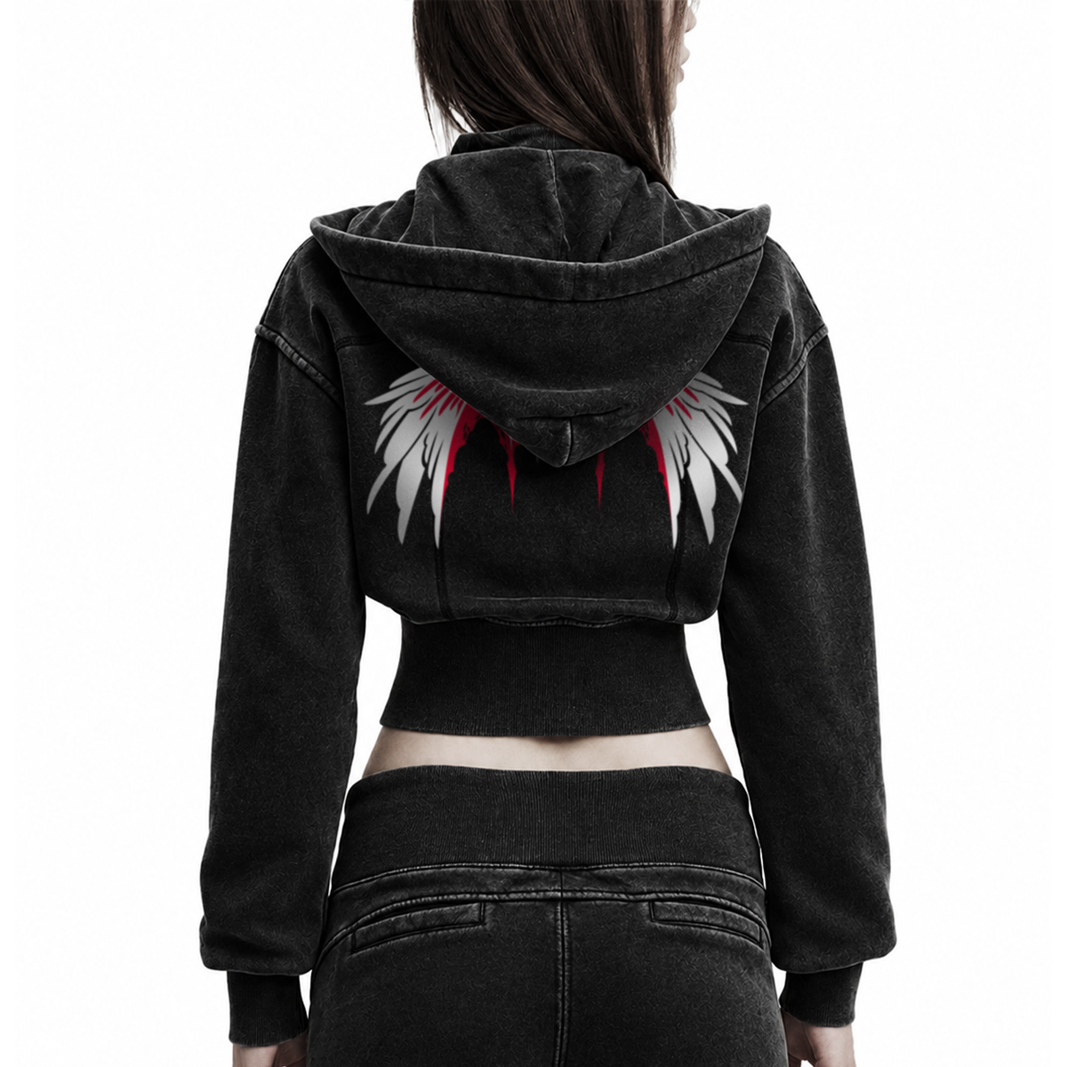 善悪 Zenaku - Washed Cropped Hoodie