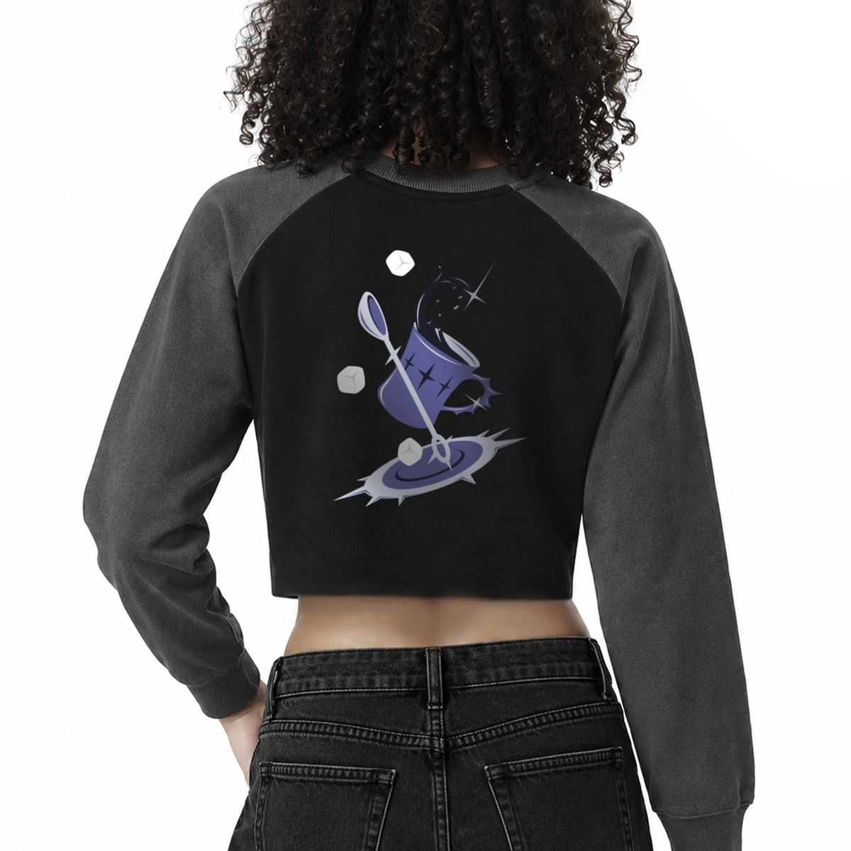 ミッドナイトティ Midnight Tea - Raglan Crop Sweatshirt