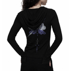 刺さる Sasaru - Half-Button Hoodie Top